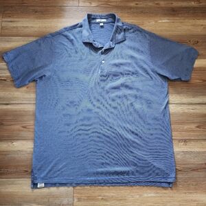 Peter Millar Polo Shirt Mens XXL Blue Short Sleeve